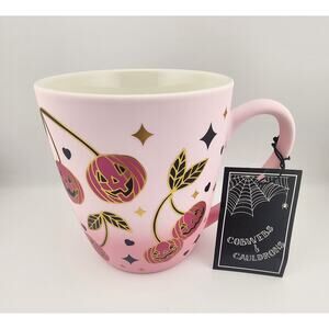 Cobwebs & Cauldrons Halloween Mug Pink Jack O Lantern Spooky Summerween